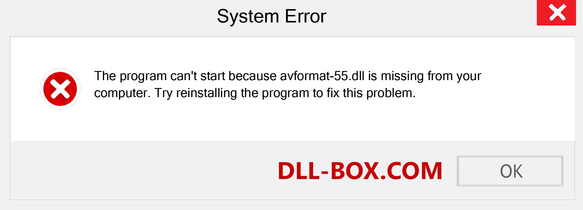  avformat-55.dll file is missing?. Download for Windows 7, 8, 10 - Fix  avformat-55 dll Missing Error on Windows, photos, images